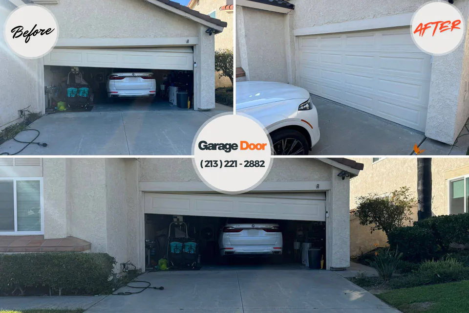 Before and after: garage door repair Tuscumbia, AL